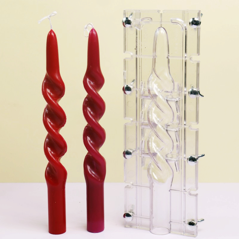 Candle Making Kit - ツイストストライプコラムアクリルキャンドルモールド簡単脱型スムーズウェーブスパイラルキャンドル作成キット DIY 装飾ツール家の装飾ギフト