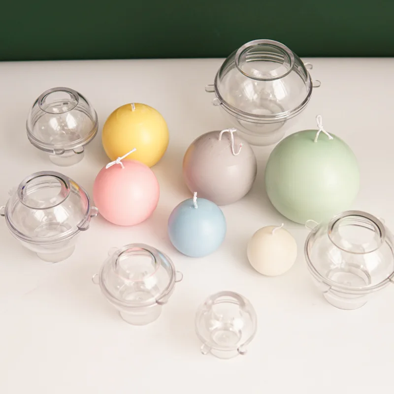 Candle Making Diy Kit - 5-8 センチメートル球状キャンドルプラスチック金型家の装飾 Diy クラフトキャンドル作成用品 Pc アクリル金型キットホリデーパーティーギフト