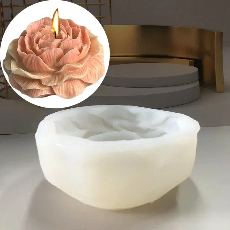 Candle Making Diy Kit - 特大3Dフラワーキャンドルシリコンモールド DIY ピオニーアロマプラスターレジン製作ツール 手作り石鹸 チョコレートケーキベーキングキット