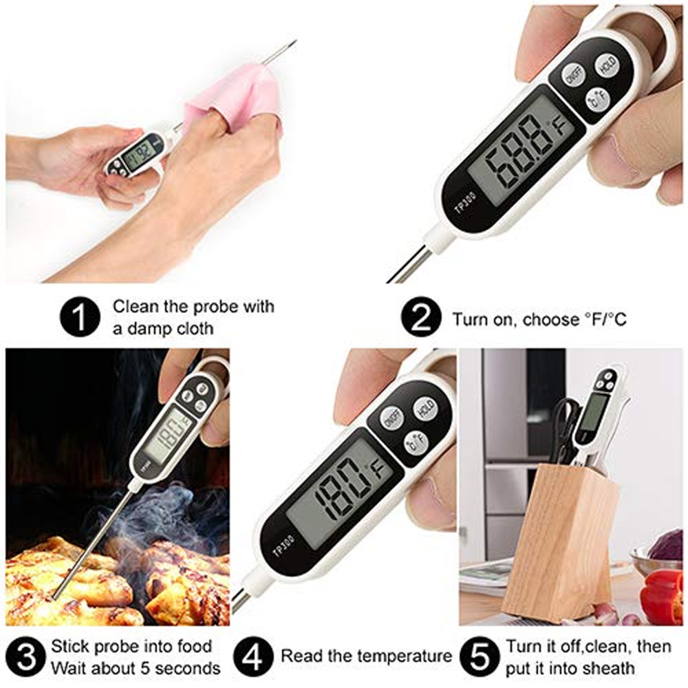 Thermometer Candy Candle - 新しいデザインのデジタル食品温度計、長いプローブ付き、調理、バーベキュー、キッチン用、インスタント読み取り、肉、キャンディ、キャンドル用温度計