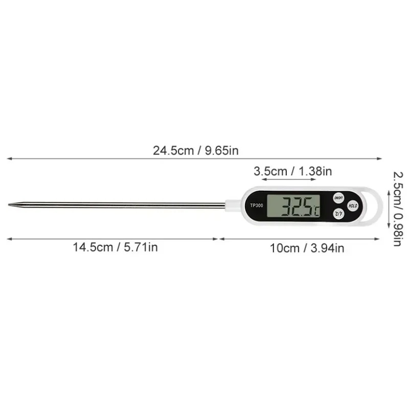 Thermometer Candy Candle - 新しいデザインのデジタル食品温度計、長いプローブ付きで、調理、バーベキュー、キッチンでの使用に最適。キャンディーやキャンドル用の即時読み取り肉温度計。