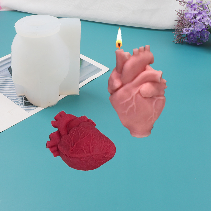 DIY人間の心臓型シリコンキャンドル型　クリエイティブ3Dハ - Candle Making Diy Kit のレビューと価格