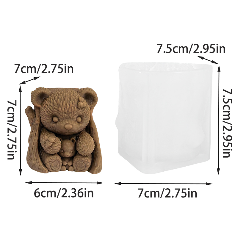 【温かい友情】赤ちゃんを抱きしめるテディベア、熊の木の切り株 - Candle Making Classes のレビューと価格